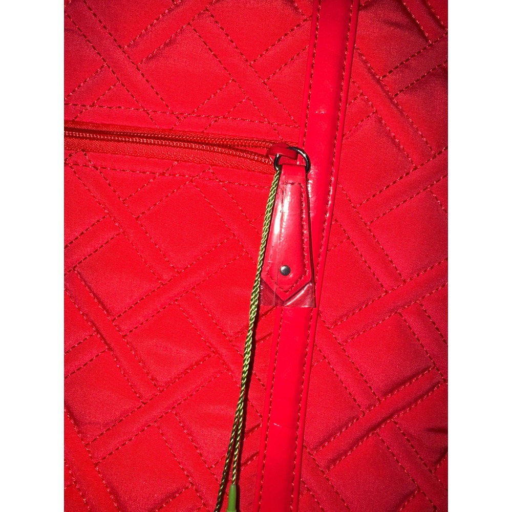 Vera Bradley Small Trimmed Vera Tote Canyon Sunset Red Quilted Bag 14487-D52080 - Picture 5 of 10